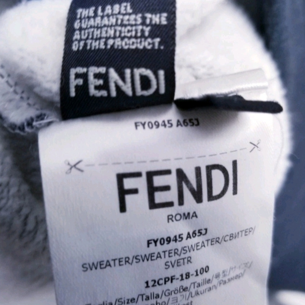 RARE Fendi x Fila Monogram Hidden Pocket Black / Beige Hoodie XXL - Picture 12 of 16